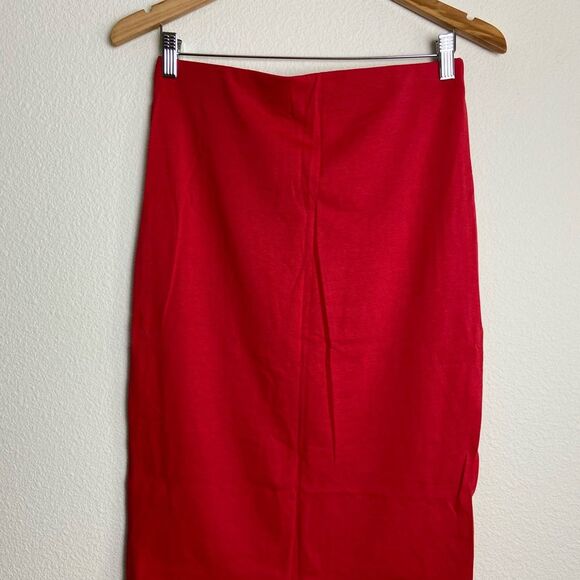 Heart & Hips Classics Womens Medium Rayon Vibrant Red Pencil Skirt - Picture 5 of 6